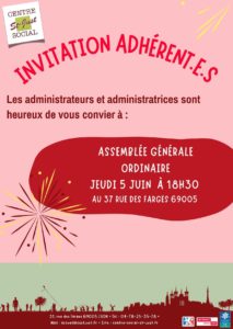 Invitation AG Adhérents